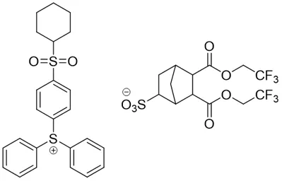 4-cyclohexylsulfonylphenyldiphenylsulfonium 5,6-bis(2,2,2-trifluoroethan-1-yloxycarbonyl)bicyclo[2.2.1]heptane-2-sulfonate