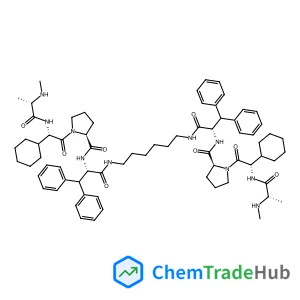 (2S,2'S)-N,N'-(1,6-Hexanediylbis{imino[(2S)-1-oxo-3,3-diphenyl-1,2-propanediyl]})bis{1-[(2S)-2-cyclohexyl-2-{[(2S)-2-(methylamino)propanoyl]amino}acetyl]-2-pyrrolidinecarboxamide}