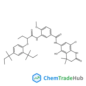 3-({2-[2,4-Bis(2-methyl-2-butanyl)phenoxy]butanoyl}amino)-N-(8-chloro-5-hydroxy-4,4-dimethyl-2-oxo-1,2,3,4-tetrahydro-6-quinolinyl)-4-methoxybenzamide