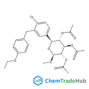 (2S,3S,4R,5S,6R)-2-(4-Chloro-3-(4-ethoxybenzyl)phenyl)-6-(methylthio)tetrahydro-2H-pyran-3,4,5-triyl triacetate
