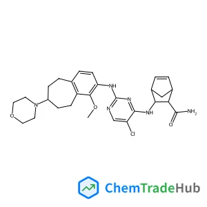 (1S,2S,3R,4R)-3-[(5-Chloro-2-{[(7S)-1-methoxy-7-(4-morpholinyl)-6,7,8,9-tetrahydro-5H-benzo[7]annulen-2-yl]amino}-4-pyrimidinyl)amino]bicyclo[2.2.1]hept-5-ene-2-carboxamide