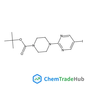 2-Methyl-2-propanyl 4-(5-iodo-2-pyrimidinyl)-1-piperazinecarboxylate structure