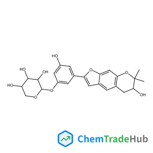 3-Hydroxy-5-(6-hydroxy-7,7-dimethyl-6,7-dihydro-5H-furo[3,2-g]chromen-2-yl)phenyl beta-D-xylopyranoside