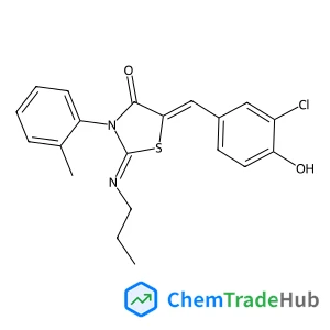 4-Thiazolidinone, 5-[(3-chloro-4-hydroxyphenyl)methylene]-3-(2-methylphenyl)-2-(propylimino)-, (2Z,5Z)-