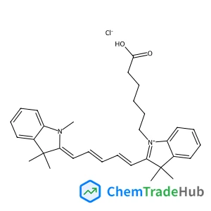 1-(5-Carboxypentyl)-3,3-dimethyl-2-[(1E,3E,5Z)-5-(1,3,3-trimethyl-1,3-dihydro-2H-indol-2-ylidene)-1,3-pentadien-1-yl]-3H-indolium chloride