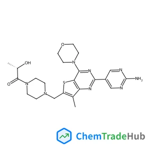 (2S)-1-(4-{[2-(2-Amino-5-pyrimidinyl)-7-methyl-4-(4-morpholinyl)thieno[3,2-d]pyrimidin-6-yl]methyl}-1-piperazinyl)-2-hydroxy-1-propanone