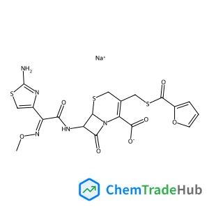 Sodium (6R,7R)-7-{[(2Z)-2-(2-amino-1,3-thiazol-4-yl)-2-(methoxyimino)acetyl]amino}-3-[(2-furoylsulfanyl)methyl]-8-oxo-5-thia-1-azabicyclo[4.2.0]oct-2-ene-2-carboxylate