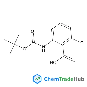 2-Fluoro-6-({[(2-methyl-2-propanyl)oxy]carbonyl}amino)benzoic acid structure
