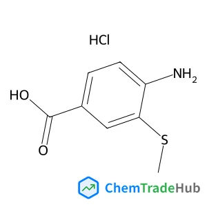 4-Amino-3-(methylsulfanyl)benzoic acid hydrochloride (1:1) Chemical_Structure_Of