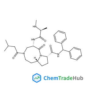 (5S,8S,10aR)-N-(Diphenylmethyl)-5-[(N-methyl-L-alanyl)amino]-3-(3-methylbutanoyl)-6-oxodecahydropyrrolo[1,2-a][1,5]diazocine-8-carboxamide