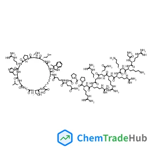 L-Cysteine, glycyl-L-arginyl-L-lysyl-L-lysyl-L-arginyl-L-arginyl-L-glutaminyl-L-arginyl-L-arginyl-L-arginyl-L-prolyl-L-prolyl-L-glutaminyl-β-alanyl-L-cysteinyl-L-tryptophyl-L-methionyl-L-seryl-L-prolyl-L-arginyl-L-histidyl-L-leucylglycyl-L-threonyl-, cyclic (15→25)-disulfide
