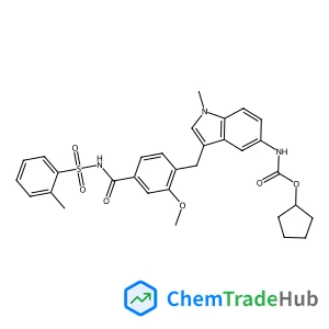 Cyclopentyl [3-(2-methoxy-4-{[(2-methylphenyl)sulfonyl]carbamoyl}benzyl)-1-methyl-1H-indol-5-yl]carbamate