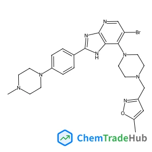 6-Bromo-7-{4-[(5-methyl-1,2-oxazol-3-yl)methyl]-1-piperazinyl}-2-[4-(4-methyl-1-piperazinyl)phenyl]-1H-imidazo[4,5-b]pyridine