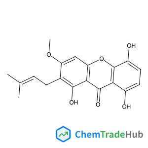 1,5,8-Trihydroxy-3-methoxy-2-(3-methyl-2-buten-1-yl)-9H-xanthen-9-one structure