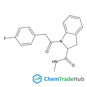 1-[(4-Fluorophenyl)acetyl]-N-methyl-2-indolinecarboxamide structure