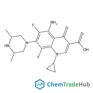 5-Amino-1-cyclopropyl-7-[(3R,5S)-3,5-dimethyl-1-piperazinyl]-6,8-difluoro-4-oxo-1,4-dihydro-3-quinolinecarboxylic acid