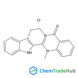 14-Methyl-5-oxo-7,8,13,14-tetrahydro-5H-indolo[2',3':3,4]pyrido[2,1-b]quinazolin-6-ium chloride