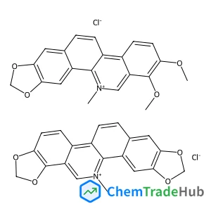 1,2-Dimethoxy-12-methyl[1,3]benzodioxolo[5,6-c]phenanthridin-12-ium 13-methyl[1,3]benzodioxolo[5,6-c][1,3]dioxolo[4,5-i]phenanthridin-13-ium chloride (1:1:2)