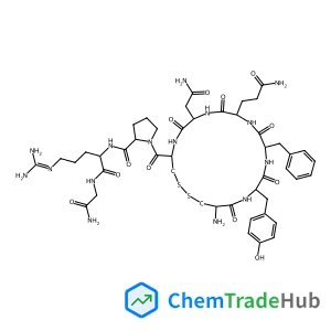 1-{[(4R,7S,10S,13S,16S,19R)-19-Amino-7-(2-amino-2-oxoethyl)-10-(3-amino-3-oxopropyl)-13-benzyl-16-(4-hydroxybenzyl)-6,9,12,15,18-pentaoxo-1,2-dithia-5,8,11,14,17-pentaazacycloicosan-4-yl]carbonyl}-L-p
rolyl-L-arginylglycinamide