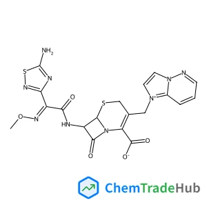 (6R,7R)-7-{[(2Z)-2-(5-Amino-1,2,4-thiadiazol-3-yl)-2-(methoxyimino)acetyl]amino}-3-(imidazo[1,2-b]pyridazin-1-ium-1-ylmethyl)-8-oxo-5-thia-1-azabicyclo[4.2.0]oct-2-ene-2-carboxylate