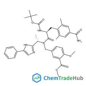 Methyl 5-({(4-carbamoyl-2,6-dimethyl-N-{[(2-methyl-2-propanyl)oxy]carbonyl}-L-phenylalanyl)[(1S)-1-(5-phenyl-1H-imidazol-2-yl)ethyl]amino}methyl)-2-methoxybenzoate