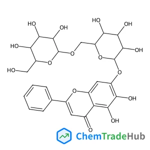 5,6-Dihydroxy-4-oxo-2-phenyl-4H-chromen-7-yl 6-O-beta-D-glucopyranosyl-beta-D-glucopyranoside