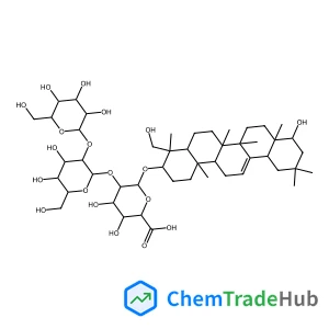 (3beta,22beta)-22,24-Dihydroxyolean-12-en-3-yl beta-D-glucopyranosyl-(1->2)-beta-D-galactopyranosyl-(1->2)-beta-D-glucopyranosiduronic acid (3beta,22beta)-22,24-Dihydroxyolean-12-en-3-yl beta-D-glucopyranosyl-(1->2)-beta-D-galactopyranosyl-(1->2)-beta-D-glucopyranosiduronic acid