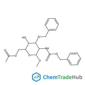 ((2R,5R,6R)-4-(BENZYLOXY)-5-(((BENZYLOXY)CARBONYL)AMINO)-3-HYDROXY-6-METHOXYTETRAHYDRO-2H-PYRAN-2-YL)METHYL ACETATE