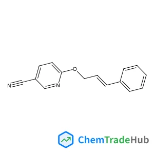 6-[(3-phenylprop-2-en-1-yl)oxy]pyridine-3-carbonitrile structure