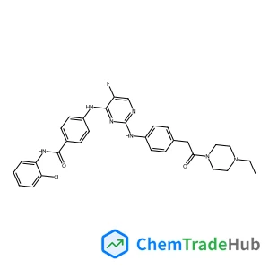 N-(2-CHLOROPHENYL)-4-(2-(4-(2-(4-ETHYLPIPERAZIN-1-YL)-2-OXOETHYL)PHENYLAMINO)-5-FLUOROPYRIMIDIN-4-YLAMINO)BENZAMIDE