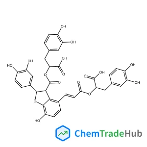 (2R)-2-({(2E)-3-[(2R,3R)-3-{[(1R)-1-Carboxy-2-(3,4-dihydroxyphenyl)ethoxy]carbonyl}-2-(3,4-dihydroxyphenyl)-7-hydroxy-2,3-dihydro-1-benzofuran-4-yl]-2-propenoyl}oxy)-3-(3,4-dihydroxyphenyl)propanoic a
cid