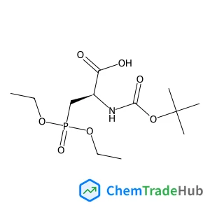 (R)-2-((tert-Butoxycarbonyl)amino)-3-(diethoxyphosphoryl)propanoic acid structure