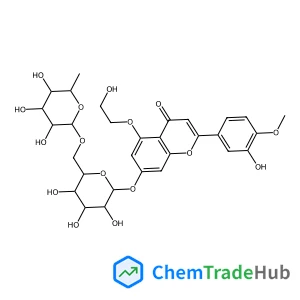 5-(2-Hydroxyethoxy)-2-(3-hydroxy-4-methoxyphenyl)-4-oxo-4H-chromen-7-yl 6-O-(6-deoxy-alpha-L-mannopyranosyl)-beta-D-glucopyranoside
