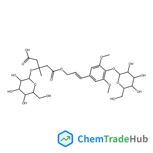 (3S)-3-(beta-D-Glucopyranosyloxy)-5-({(2E)-3-[4-(beta-D-glucopyranosyloxy)-3,5-dimethoxyphenyl]-2-propen-1-yl}oxy)-3-methyl-5-oxopentanoic acid