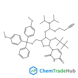 5'-O-[Bis(4-methoxyphenyl)(phenyl)methyl]-3'-O-[(2-cyanoethoxy)(diisopropylamino)phosphino]-2'-O-[dimethyl(2-methyl-2-propanyl)silyl]uridine