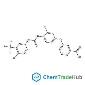 4-[4-({[4-Chloro-3-(trifluoromethyl)phenyl]carbamoyl}amino)-3-fluorophenoxy]-2-pyridinecarboxylic acid