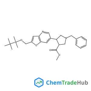 (trans-racemic)-Methyl 1-benzyl-4-(2-((tert-butyldimethylsilyloxy)methyl)furo[3,2-b]pyridin-6-yl)pyr