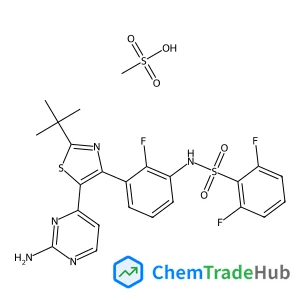 N-{3-[5-(2-Amino-4-pyrimidinyl)-2-(2-methyl-2-propanyl)-1,3-thiazol-4-yl]-2-fluorophenyl}-2,6-difluorobenzenesulfonamide methanesulfonate (1:1)