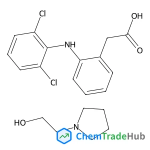 Benzeneacetic acid, 2-[(2,6-dichlorophenyl)amino]-, compd. with 1-pyrrolidineethanol (1:1) structure