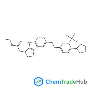 Ethyl (7-{[4-cyclopentyl-3-(trifluoromethyl)benzyl]oxy}-1,2,3,4-tetrahydrocyclopenta[b]indol-3-yl)acetate