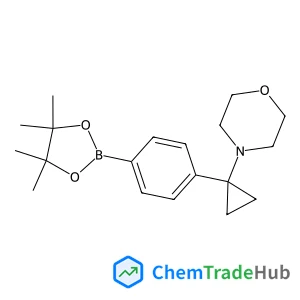 4-{1-[4-(4,4,5,5-Tetramethyl-1,3,2-dioxaborolan-2-yl)phenyl]cyclopropyl}morpholine structure