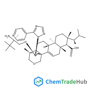 (5S,6R,7R,10R,11R,14R,20R,21R)-21-[(2R)-2-Amino-2,3,3-trimethylbutoxy]-5,7,10,15-tetramethyl-7-[(2R)-3-methyl-2-butanyl]-20-[5-(4-pyridinyl)-1H-1,2,4-triazol-1-yl]-17-oxapentacyclo[13.3.3.0~1,14~.0~2,
11~.0~5,10~]henicos-2-ene-6-carboxylic acid