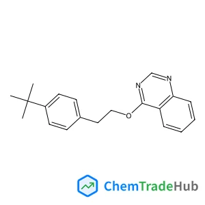 4-{2-[4-(2-Methyl-2-propanyl)phenyl]ethoxy}quinazoline structure