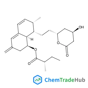 (1S,7S,8S,8aR)-8-{2-[(2R,4R)-4-Hydroxy-6-oxotetrahydro-2H-pyran-2-yl]ethyl}-7-methyl-3-methylene-1,2,3,7,8,8a-hexahydro-1-naphthalenyl (2S)-2-methylbutanoate structure