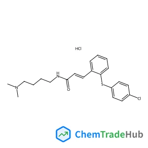 (2E)-3-{2-[(4-Chlorophenyl)sulfanyl]phenyl}-N-[4-(dimethylamino)butyl]acrylamide hydrochloride (1:1)