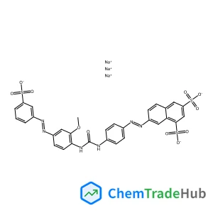 1,3-Naphthalenedisulfonic acid, 7-((4-((((2-methoxy-4-((3-sulfophenyl)azo)phenyl)amino)carbonyl)amino)phenyl)azo)-, trisodium salt