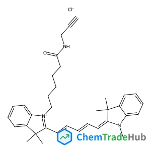 3,3-Dimethyl-1-[6-oxo-6-(2-propyn-1-ylamino)hexyl]-2-[(1E,3E,5E)-5-(1,3,3-trimethyl-1,3-dihydro-2H-indol-2-ylidene)-1,3-pentadien-1-yl]-3H-indolium chloride
