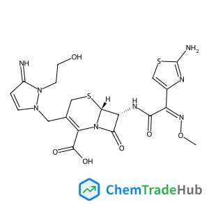 5-Thia-1-azabicyclo[4.2.0]oct-2-ene-2-carboxylic acid,7-[[(2Z)-(2-amino-4-thiazolyl)(methoxyimino)acetyl]amino]-3-[[2,3-dihydro-2-(2-hydroxyethyl)-3-imino-1H-pyrazol-1-yl]methyl]-8-oxo-, (6R,7R)-