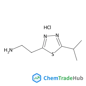 2-(5-Isopropyl-1,3,4-thiadiazol-2-yl)ethanamine hydrochloride (1:1) structure