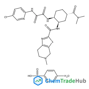 N-(5-Chloro-2-pyridinyl)-N'-[(1S,2R,4S)-4-(dimethylcarbamoyl)-2-{[(5-methyl-4,5,6,7-tetrahydro[1,3]thiazolo[5,4-c]pyridin-2-yl)carbonyl]amino}cyclohexyl]ethanediamide 4-methylbenzenesulfonate hydrate 
(1:1:1)